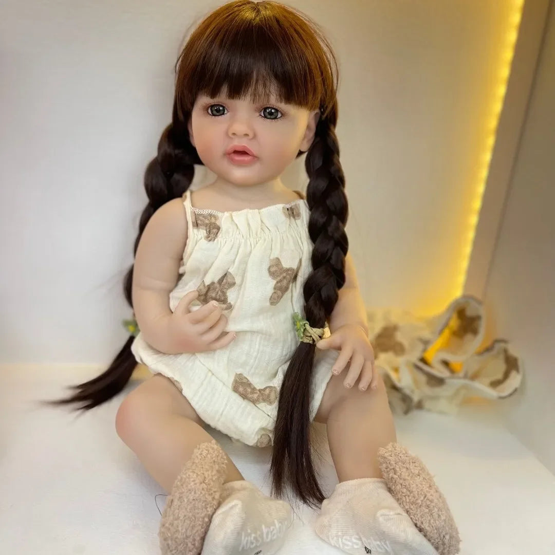 Lifelike Reborn Baby Girl Doll with Soft Silicone Body