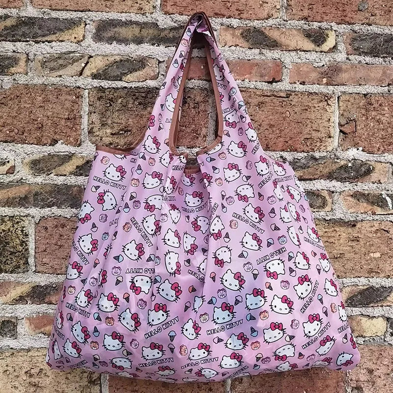 Foldable Eco-Friendly Shopping Bag with Cartoon Print