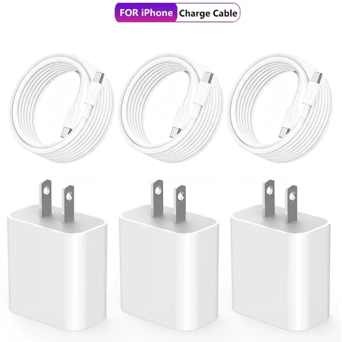 20W USB-C Fast Charger with Cable for iPhone