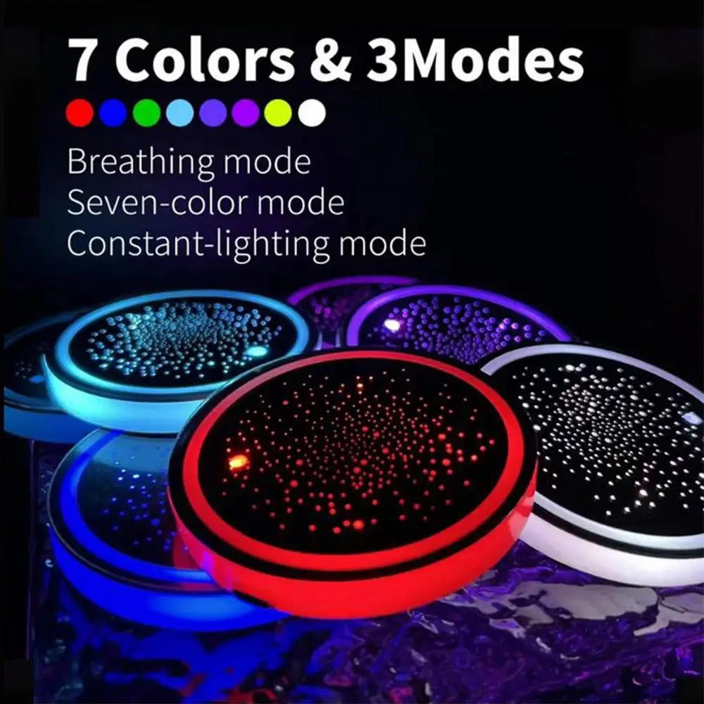 LED Light-Up Car Cup Coasters with Motion-Activated Glow