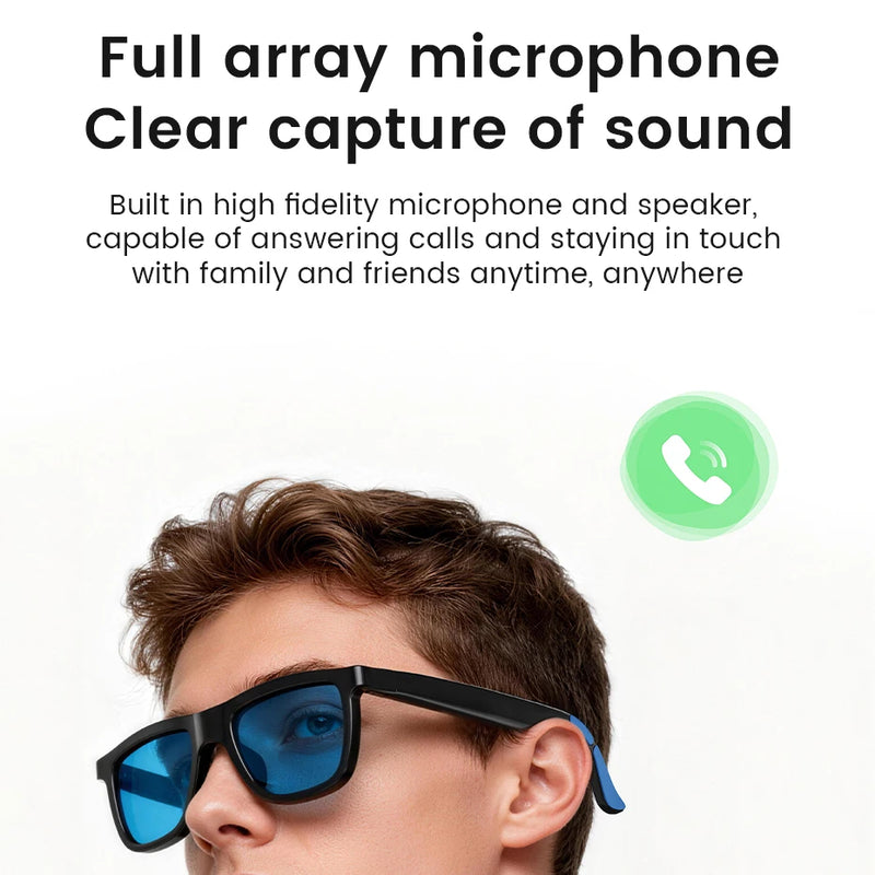 Smart Audio Glasses with AI Translation & Color-Changing Lenses