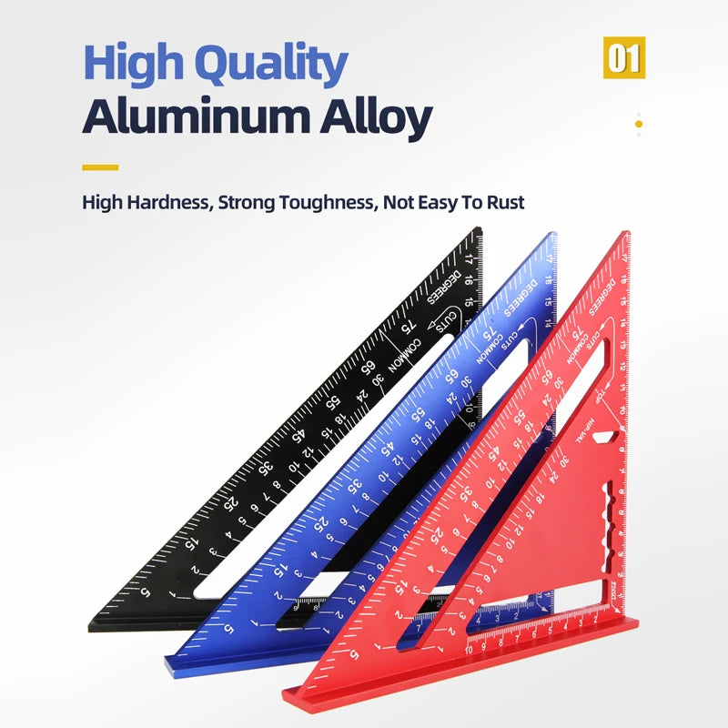 7-Inch Aluminum Alloy Triangle Ruler for Precision Marking