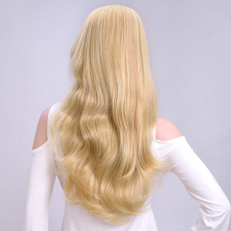 24-Inch Wavy Half Wig with Secure Clips