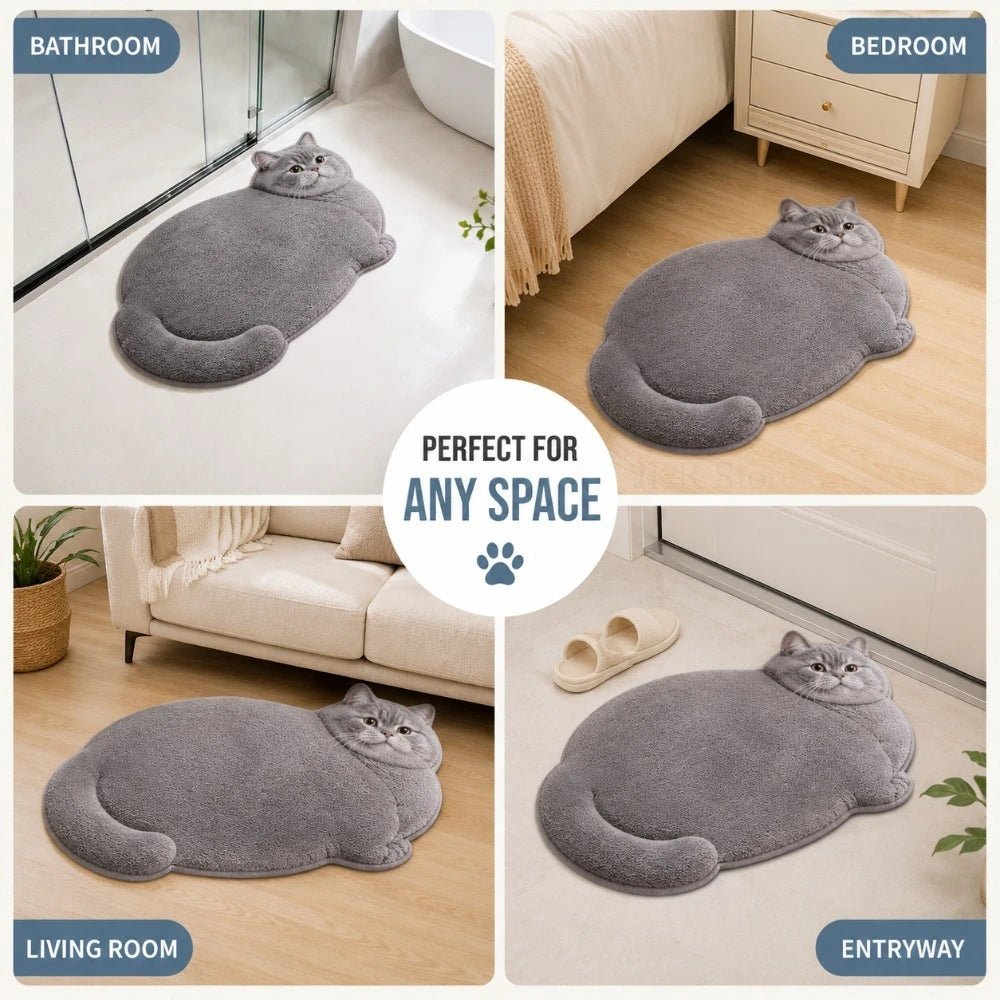 3D Cat Shaped Quick Dry Bath Mat