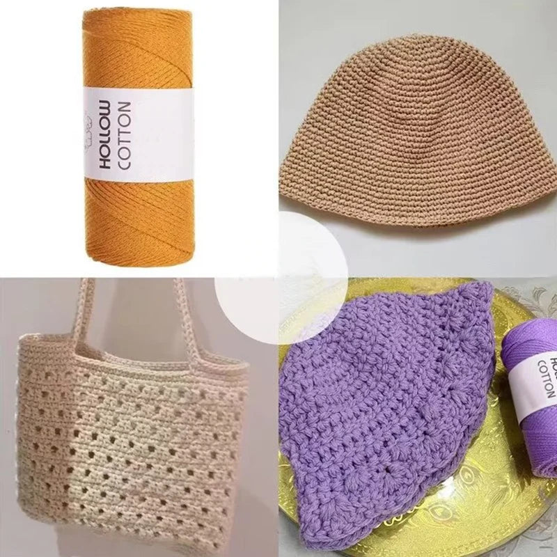 Soft Hollow Cotton Yarn for Knitting and Crochet