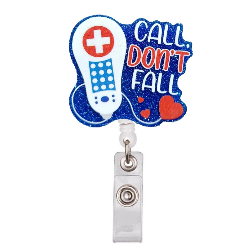 Glitter Acrylic Retractable ID Badge Reel