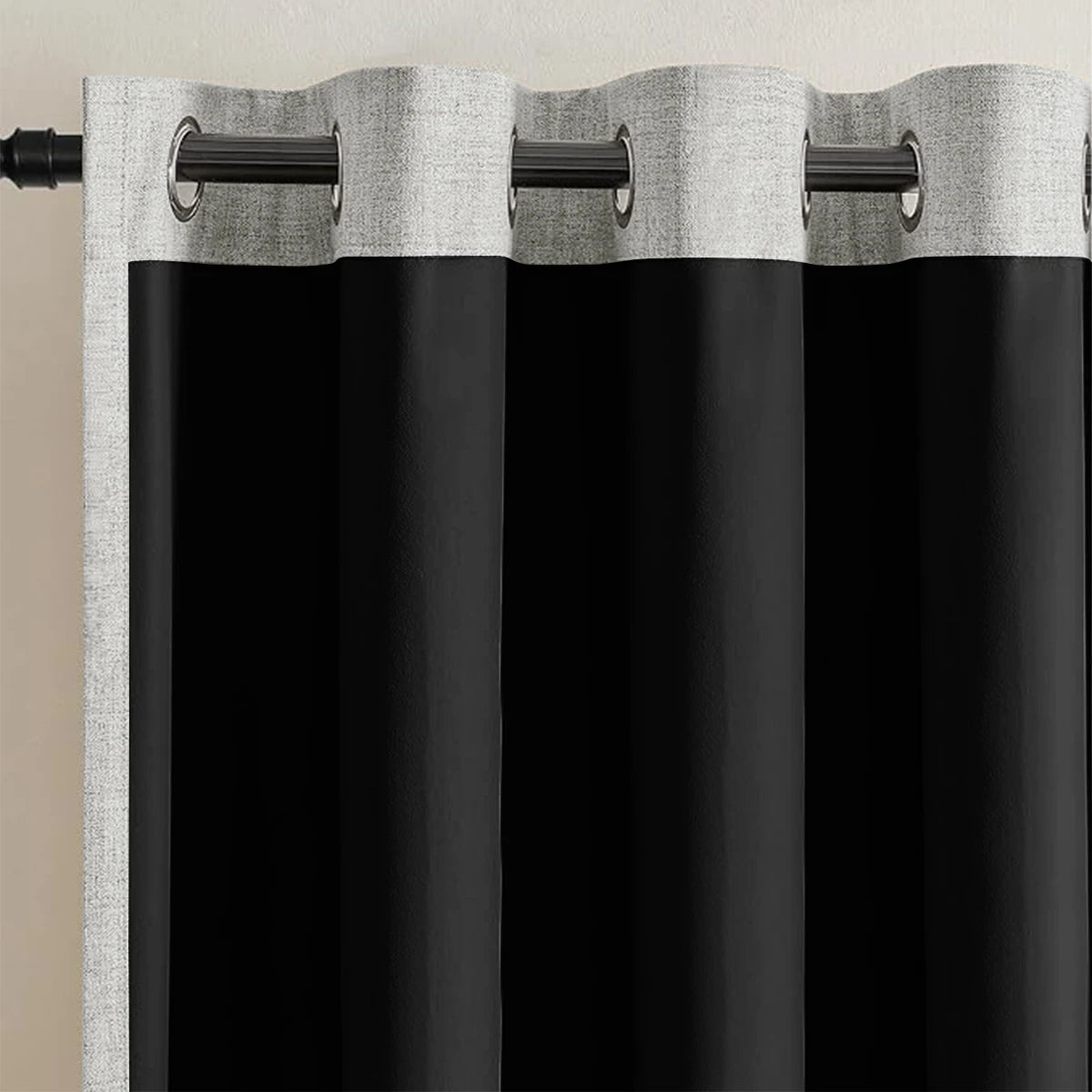 100% Blackout Curtain Panels with Tie-Backs (Set of 2)