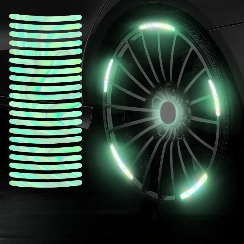 Reflective Car Wheel Decorative Stickers — 20 Pack