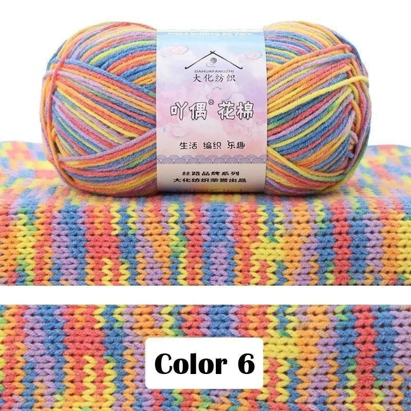 Combed Cotton Blend Gradient Yarn – 4-Ply, 50g Balls