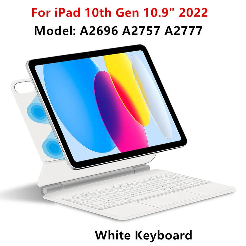 Bluetooth Keyboard Case with Touchpad for iPad Pro, Air & Standard Models