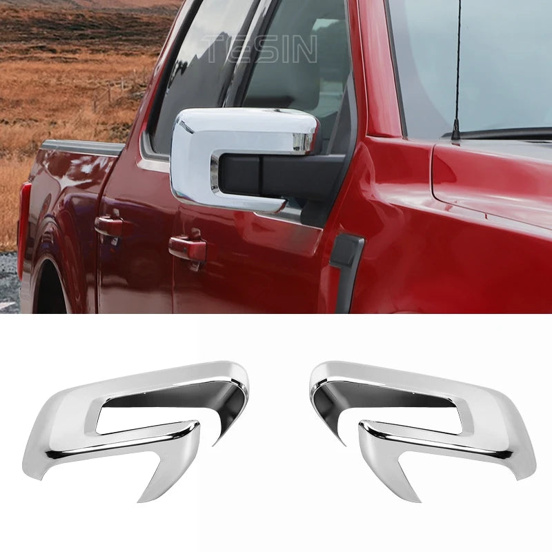 Carbon Fiber Look Mirror Cover for Ford F-150 (2021-2025)