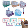 Set doppelseitiger CVC-Wort-Erkennungs-Flashcards in verschiedenen Farben und Formaten, darunter kurze Wortlisten und einzeln