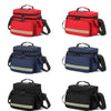 A set of black, red, and blue waterproof double-layer trauma and first aid bags for emergency medical supplies.