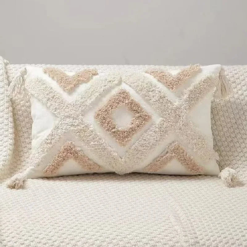 Nordic Bohemian Geometric Tassel Decorative Pillow Cover