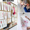A collage of various fabric and sewing items displayed on a board, demonstrating wide application for knitting, sewing, and c