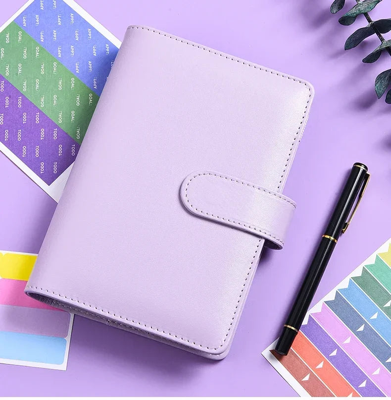 A6 PU Leather Budget Binder with Cash Envelope Organizer