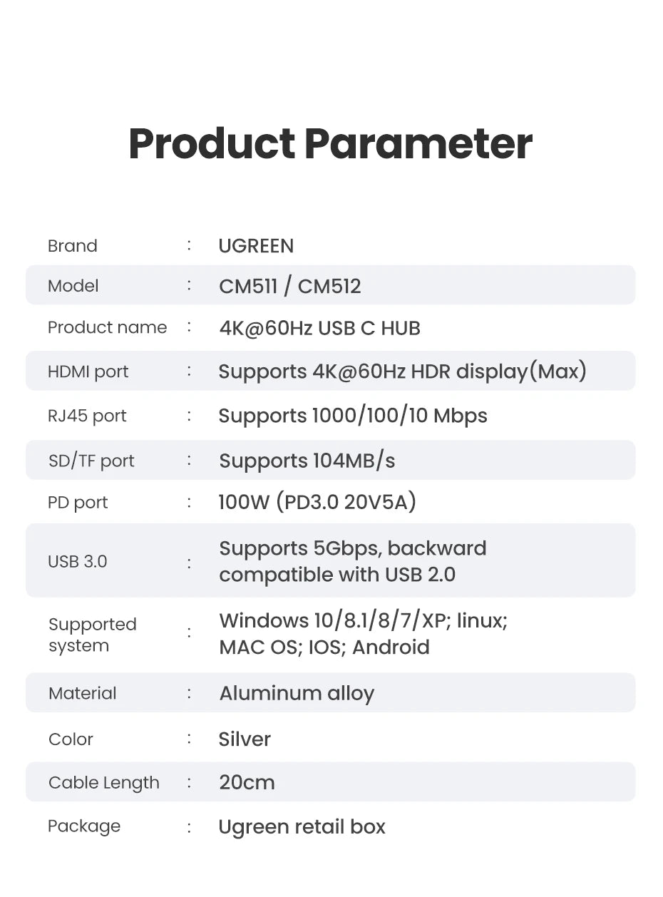 7-in-1 USB-C Hub with 4K HDMI, Gigabit Ethernet, and 100W Power Delivery