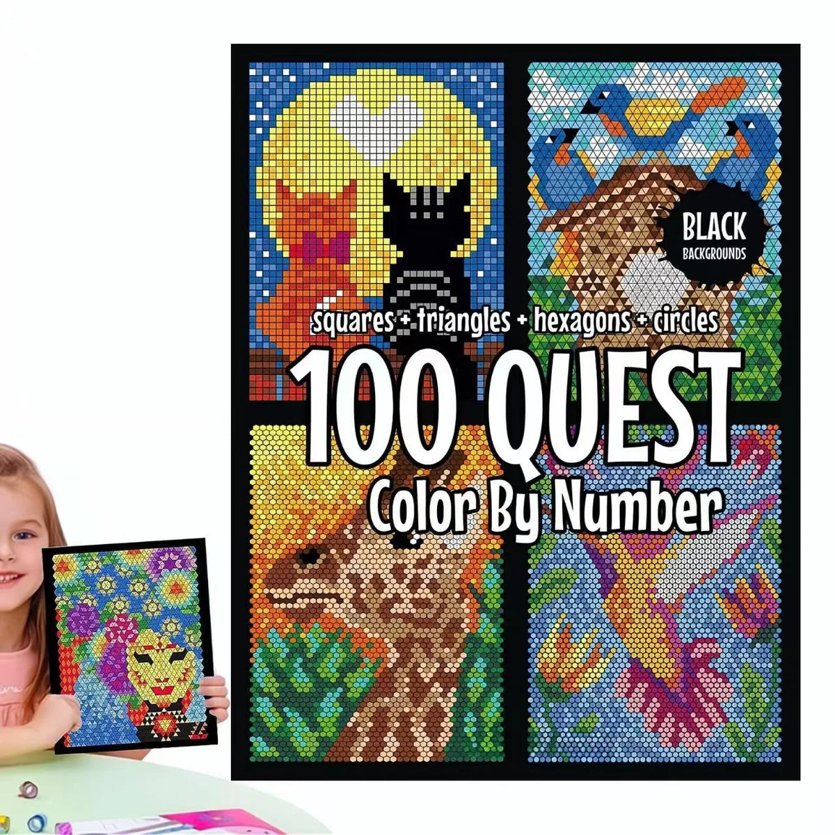Color by Numbers Coloring Book for Adults with Dual-Head Pens