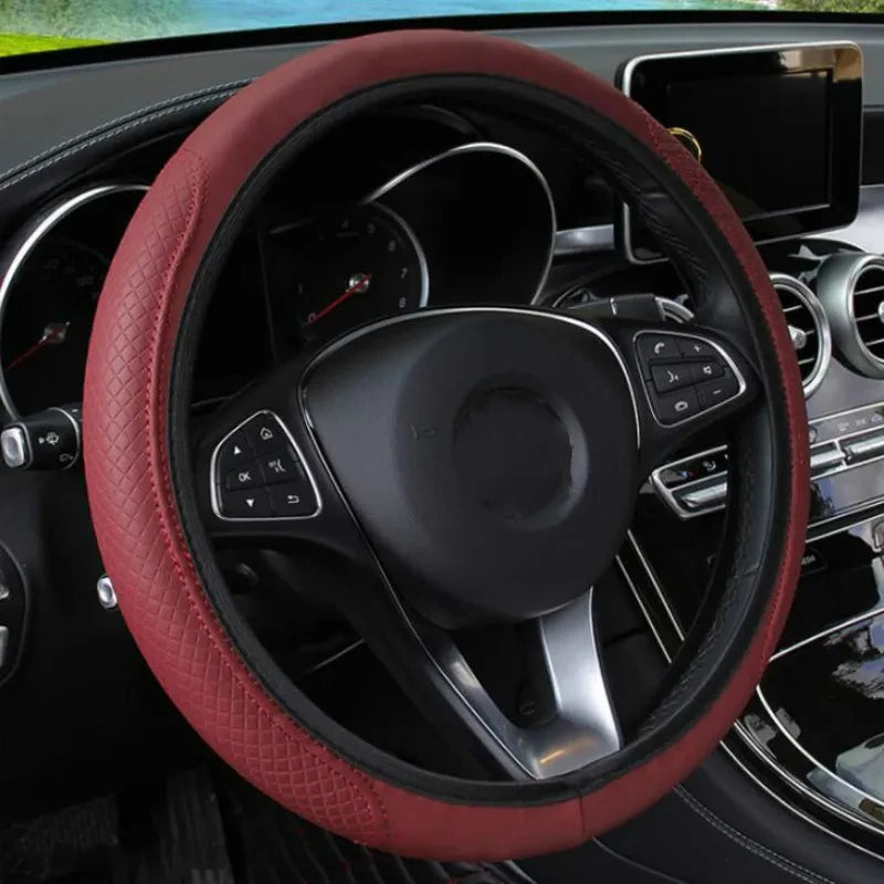 Premium Anti-Slip Leather Car Steering Wheel Cover
