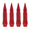 Four red universal bullet head screws with conical tips.