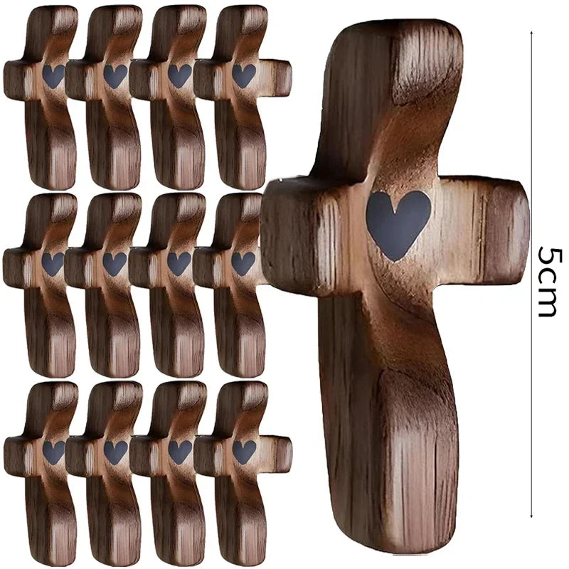 Handcrafted Black Walnut Cross, 5cm Pocket Crucifix