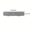 A gray silicone faucet mat and sink splash guard with dimensions 76cm/29.92in by 15.3cm/6.02in.