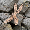 Rust-Colored Metal Dragonfly Garden Statue