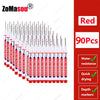 A set of red long-head waterproof deep hole markers for woodworking and construction