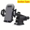Black suction cup car phone mount with air vent clips for 360° rotating use