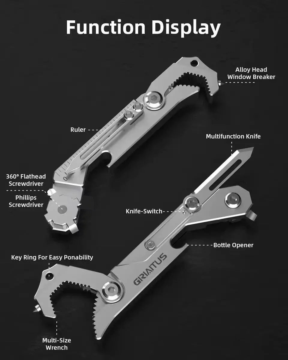 7-in-1 Multifunctional Pocket Tool with Wrench, Knife & Window Breaker
