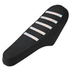 Black motorcycle seat cover with silver anti-slip particles and textured surface
