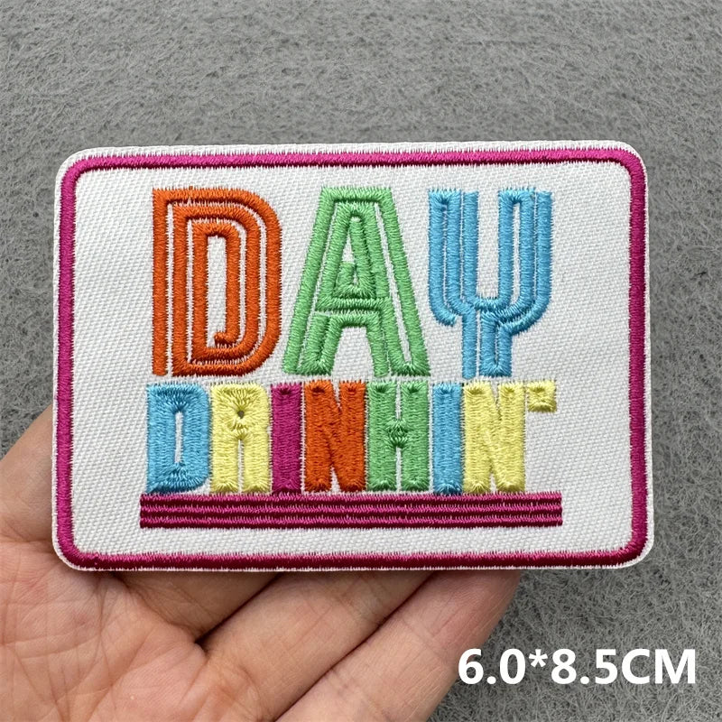 Pink Embroidered Iron-On Letter Patches for Clothing & Accessories