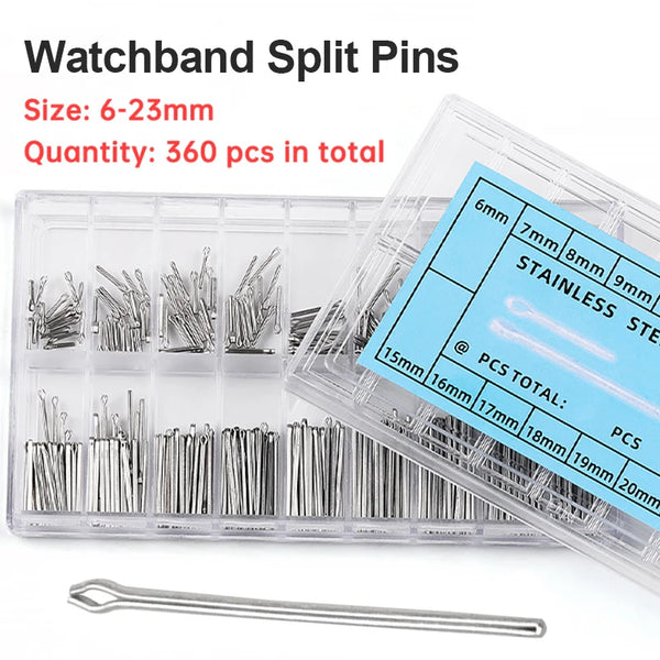 Stainless Steel Watch Band Pins Assortment Kit (360 Pieces)