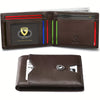 Slim RFID Blocking Leather Card Holder Wallet with Geometric Pattern