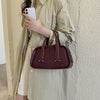 Vintage Croc-Embossed Mini Boston Bag with Dual Straps