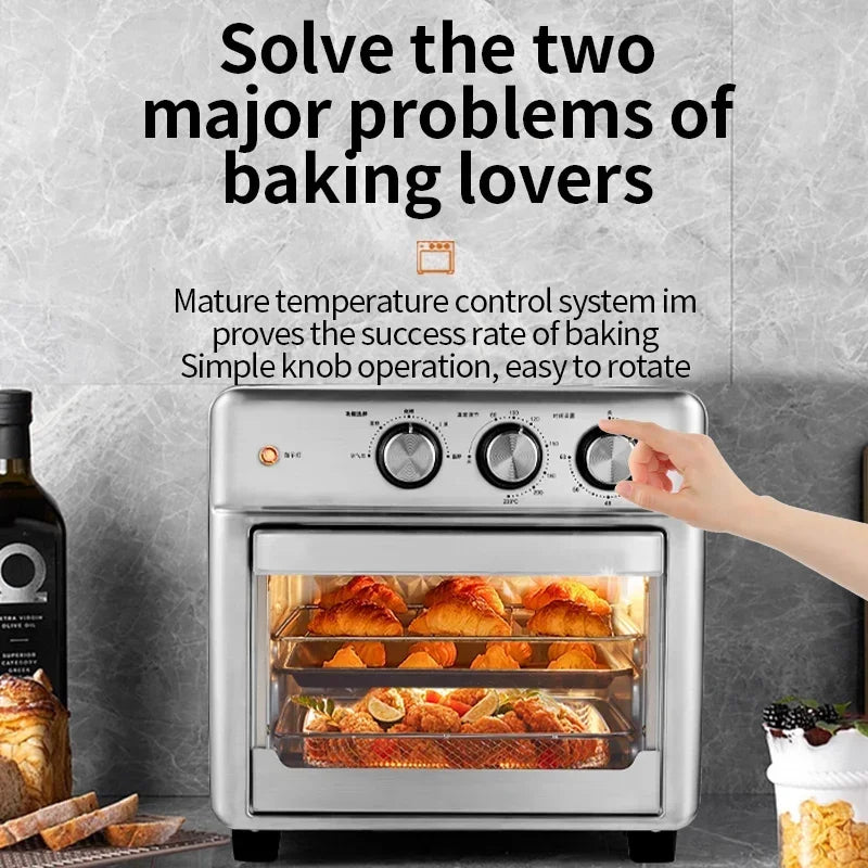 26L Large-Capacity Electric Air Fryer Oven with Viewing Window