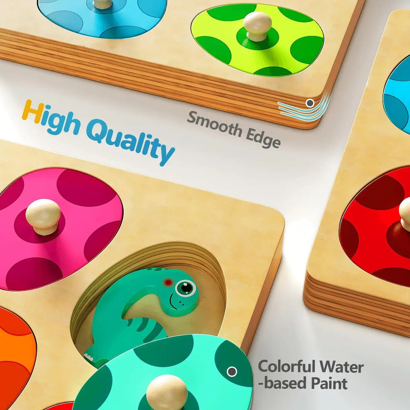 Dinosaur Egg Peg Puzzle - Montessori Learning Toy