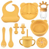 Complete Silicone Baby Feeding Set with Suction Bowl, Plate, Utensils & Bib