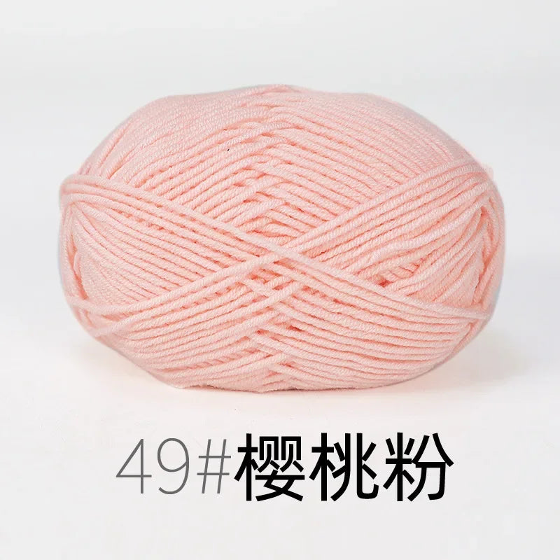 4-Ply Soft Cotton Blend Yarn for Knitting and Crochet