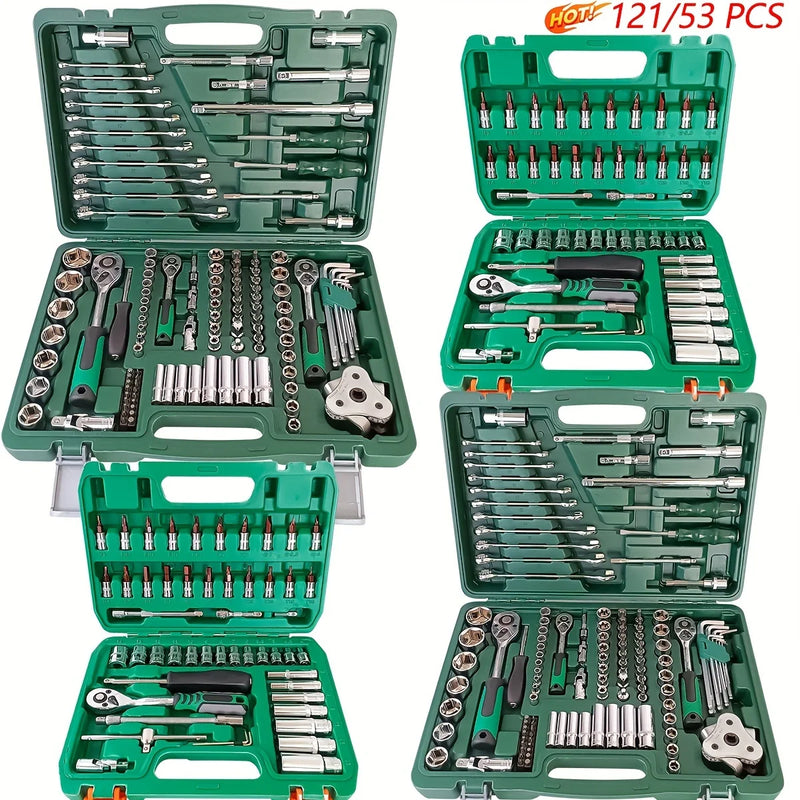 53-Piece Professional Mechanic's Tool Kit with Quick Ratchet
