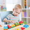Montessori Wooden Shape Sorting Stacking Toy for Toddlers
