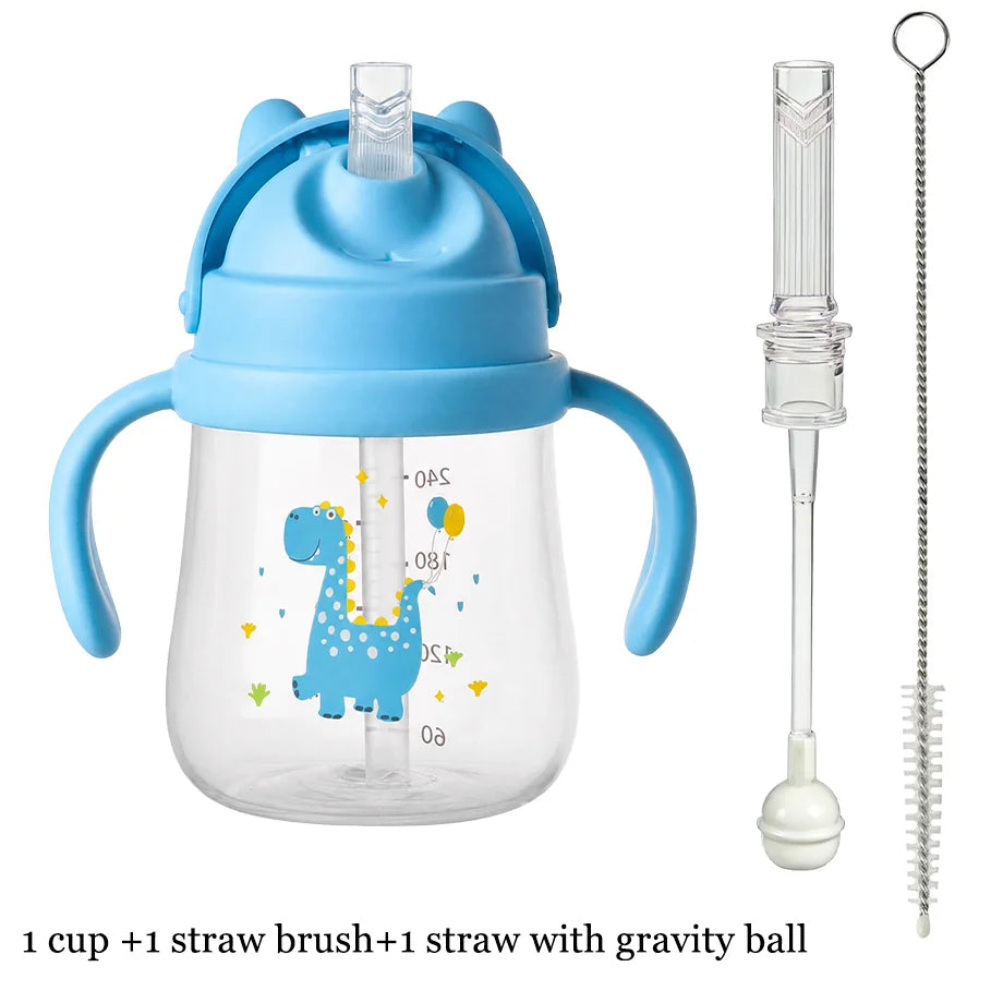 Baby Training Cup with Straw and Easy-Grip Handles
