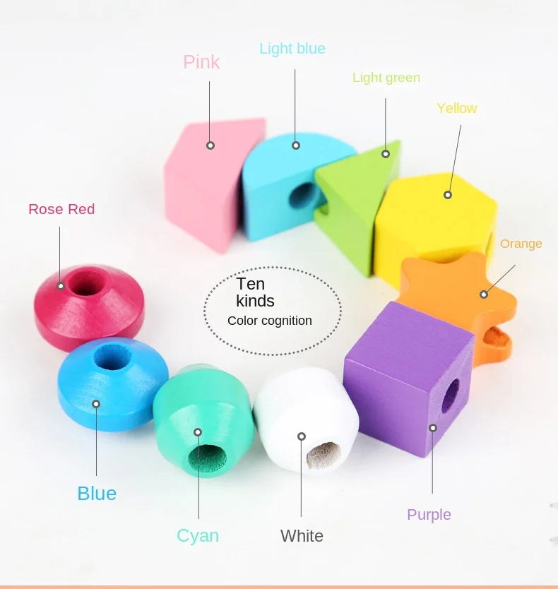Montessori Wooden Color & Shape Matching Puzzle for Toddlers