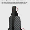 Men's Waterproof PU Leather Crossbody Bag with Geometric Pattern