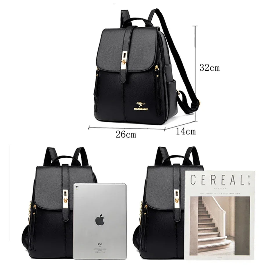 Vintage Leather Women's Backpack with Spacious Interior