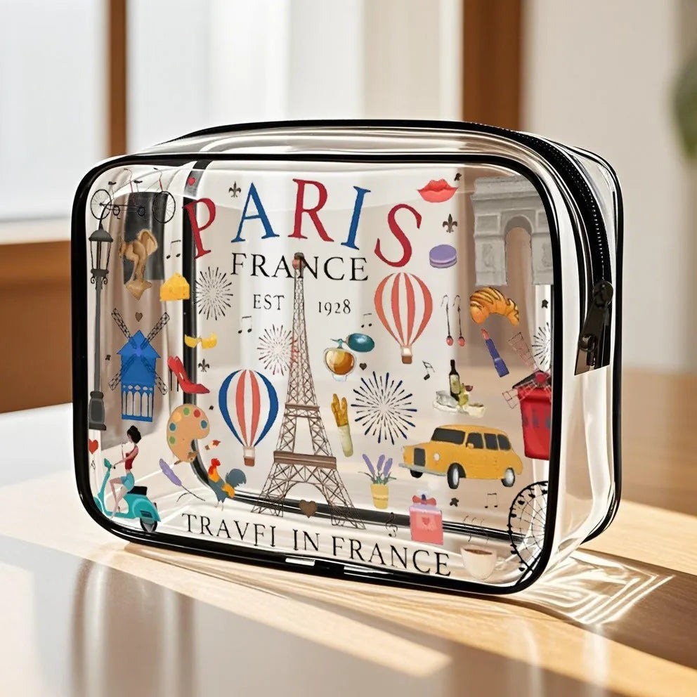 Transparent Travel Makeup Bag with Large Capacity Organizer