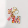 Pink Glitter Butterfly Keychain with Tassel