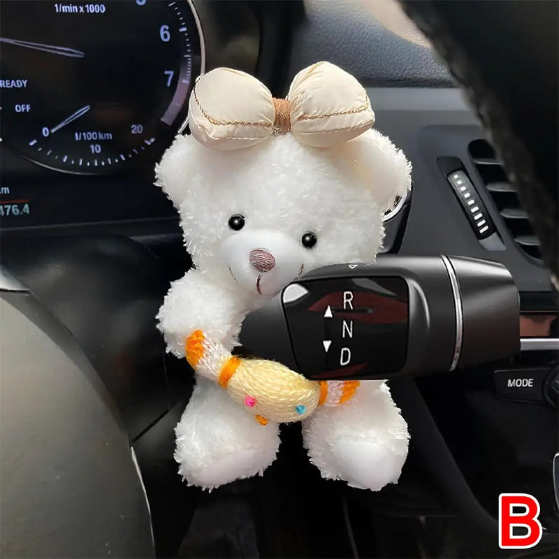 Cute Plush Bear Car Gear Shift Cover