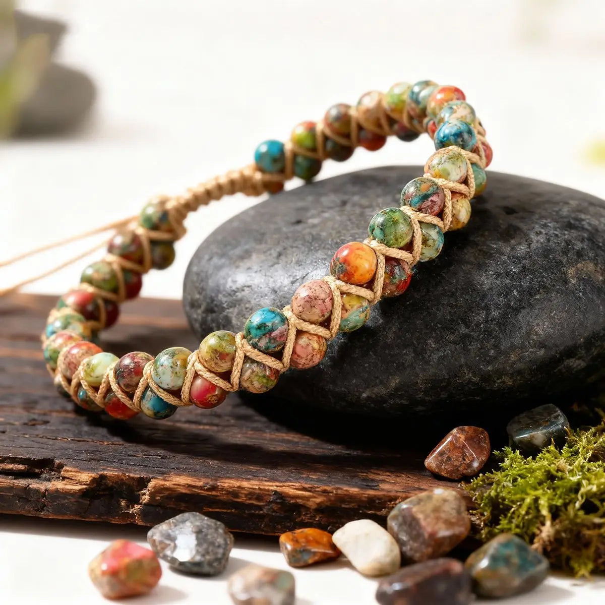Bracelet d'Amitié en Pierre Naturelle Bohème
