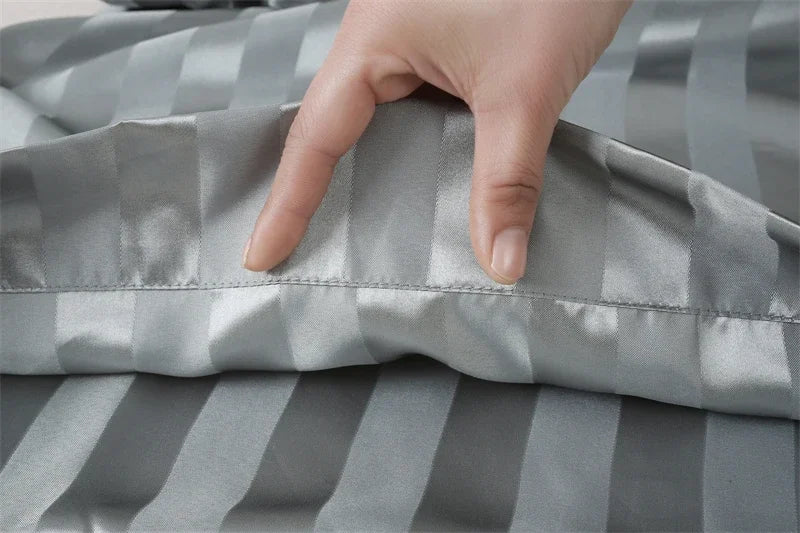 Luxurious Satin Stripe Pillowcase with Envelope Closure